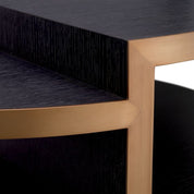 Coffee Table Nilo charcoal grey oak veneer brushed brass finish