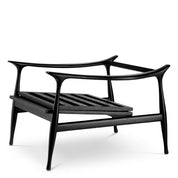 Chair Manzo classic black finish bouclé grey incl cushions