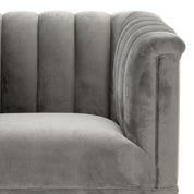 Silla Raffles Roche terciopelo gris marsopa