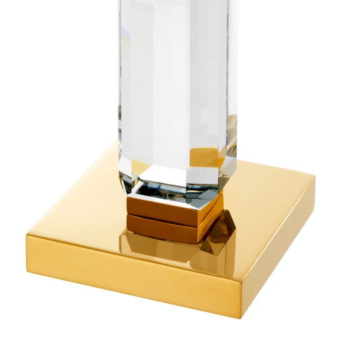 Candle Holder Livia gold finish clear crystal glass set of 3
