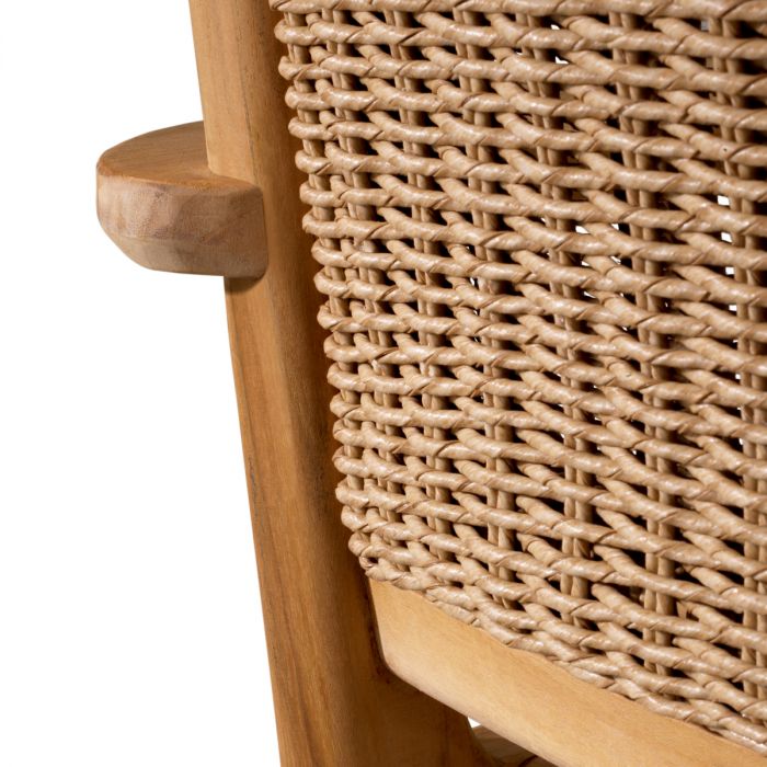 Outdoor Chair Pivetti natural teak faux rattan