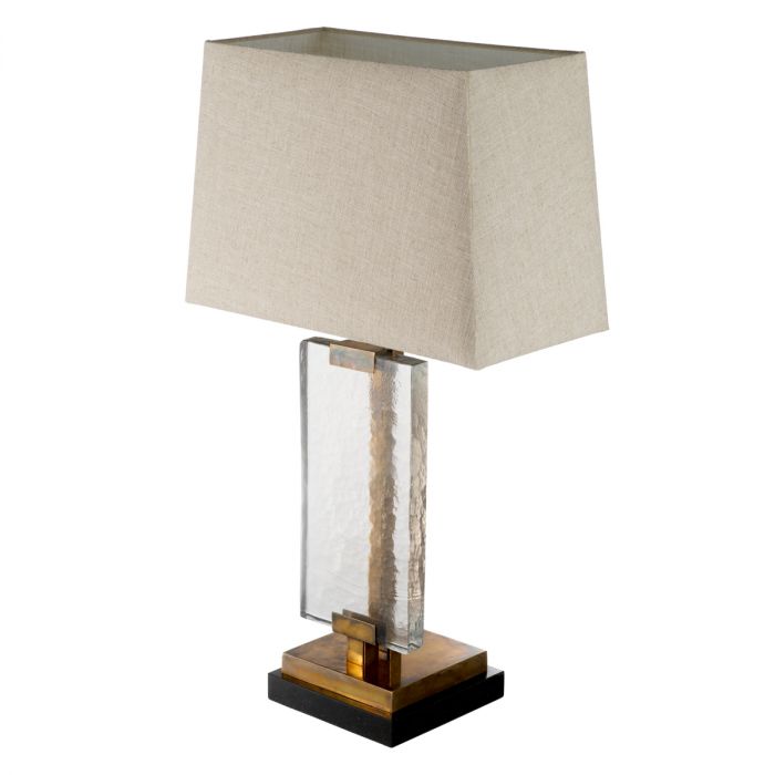 Table Lamp James vintage brass finish incl shade