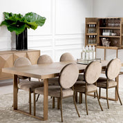 Dining Chair Scribe dark brass greige velvet