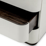 Desk Numana mocha straight oak veneer faux leather