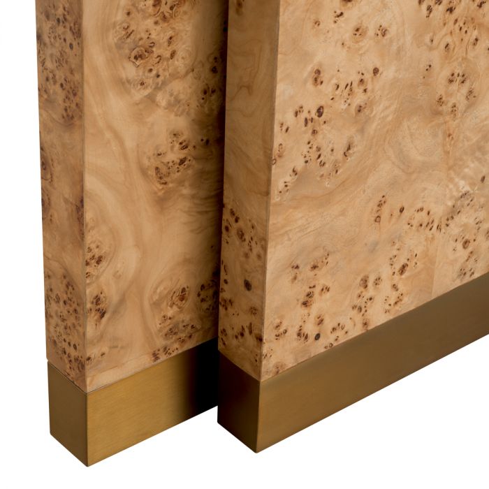 Console Table Quinton light brown mappa burl veneer set of 2