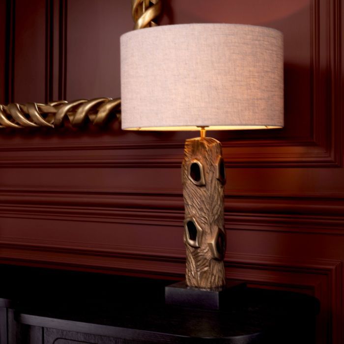 Table Lamp Vigentino vintage brass finish incl shade