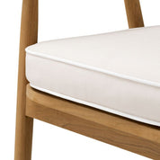 Silla de comedor de exterior Beale teca natural flores blanco roto