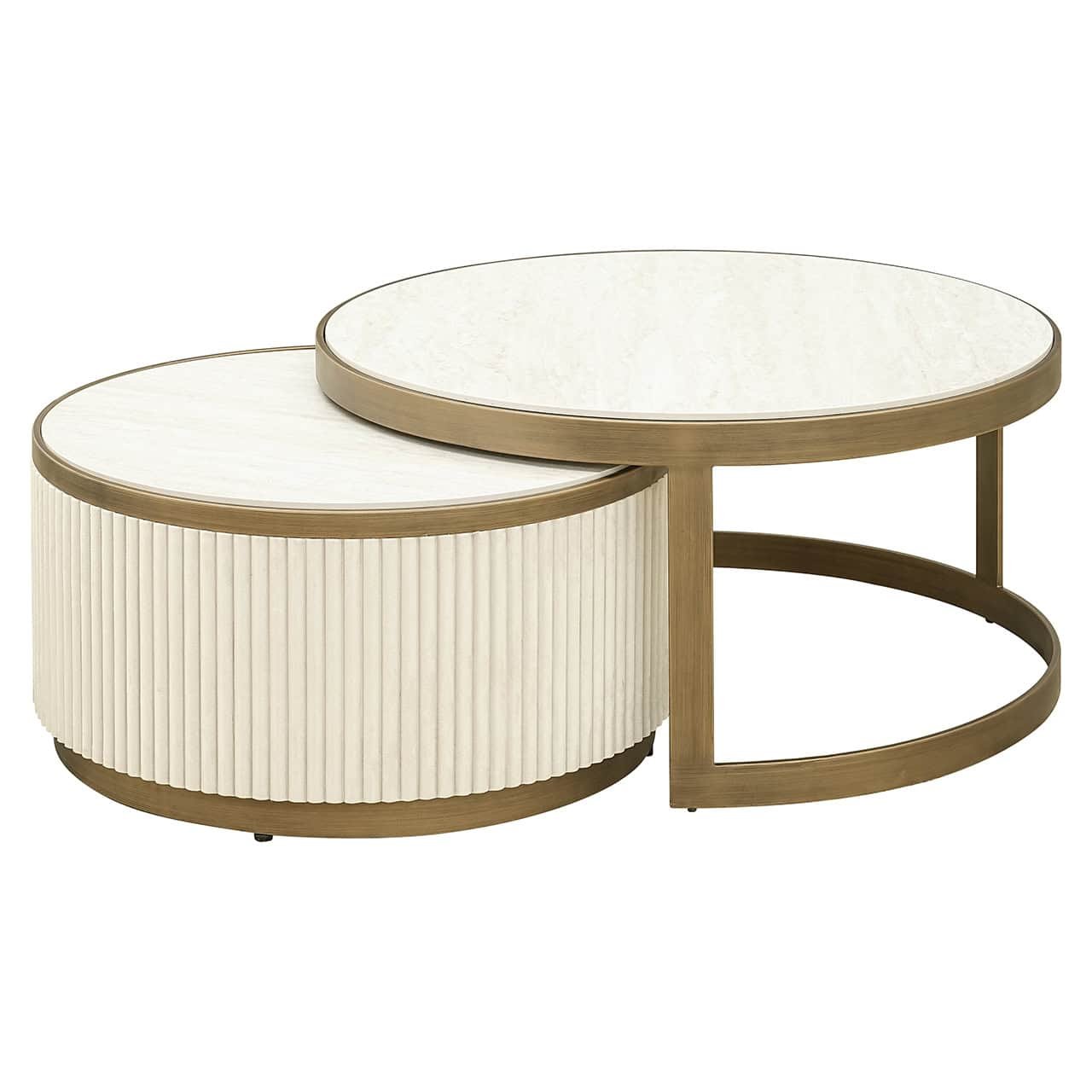 Mesa de centro Tivoli, juego de 2 (blanco)