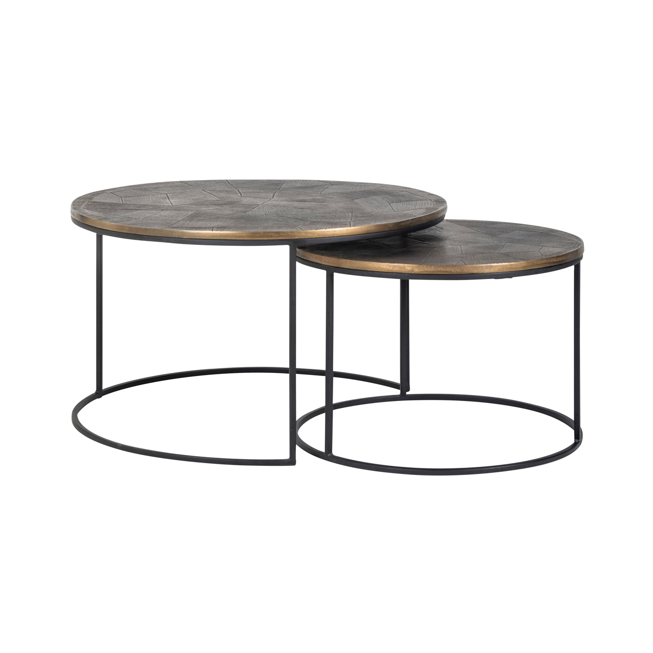 Coffee table Tulum brushed gold (Set of 2)