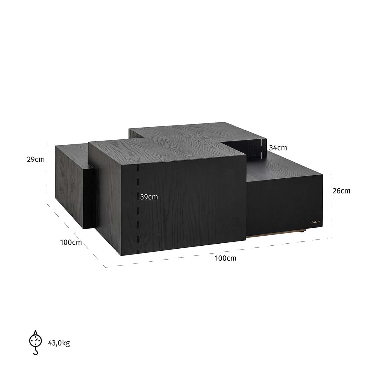 Mesa de centro Lennox color café oscuro (Dark coffee)