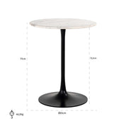 Mesa de bistró Carlten blanca 65Ø (Negro/blanco)