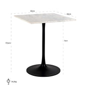 Mesa de bistró Carlten cuadrada blanca (Negro/blanco)
