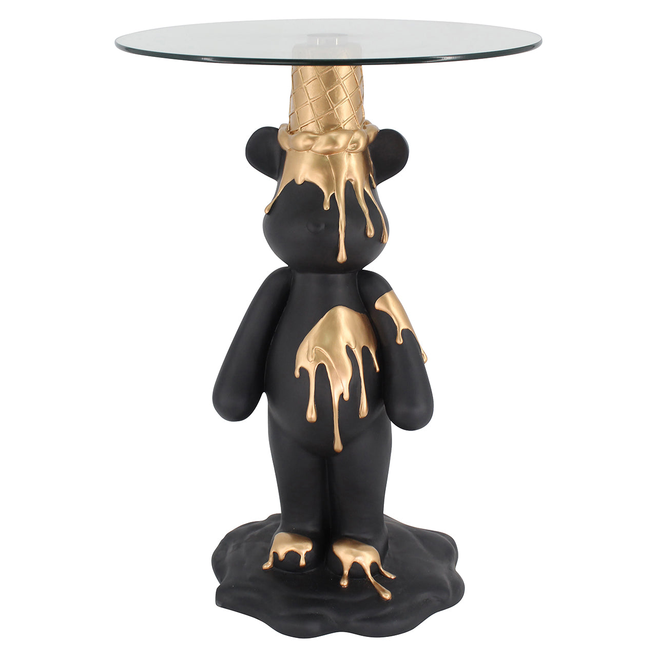 Mesa auxiliar Oso de hielo (Negro/dorado)