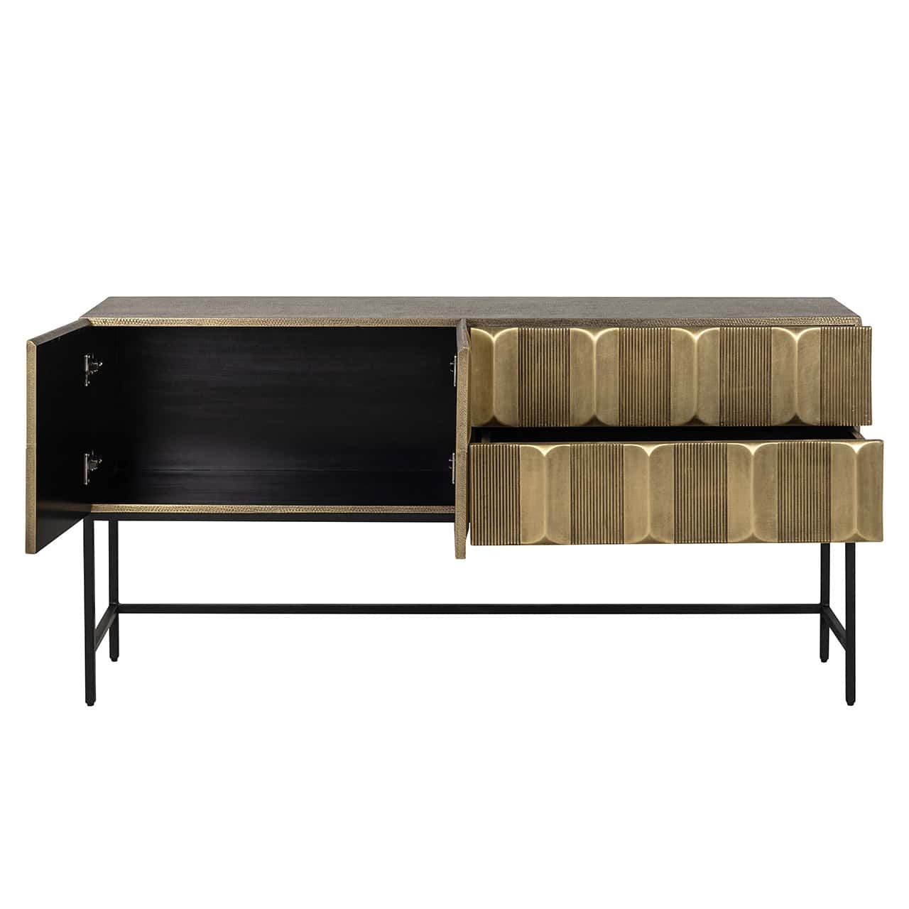 Sideboard Jaxx 2-doors 2-drawers (Black/gold)