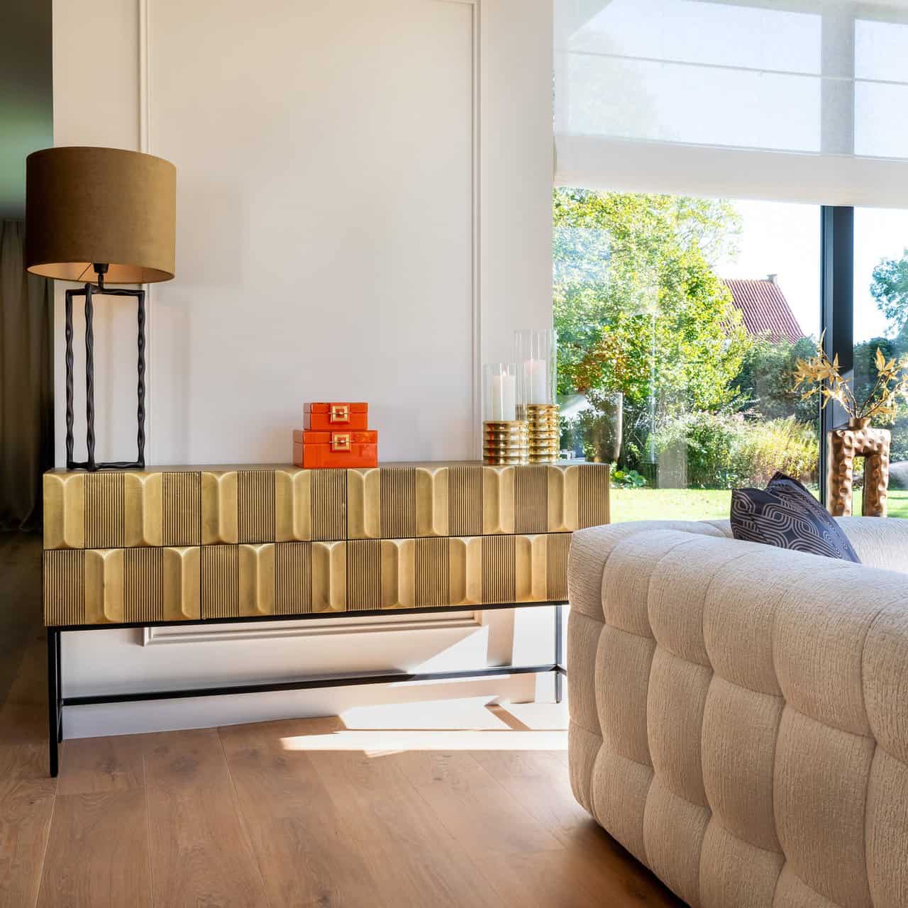 Sideboard Jaxx 2-doors 2-drawers (Black/gold)