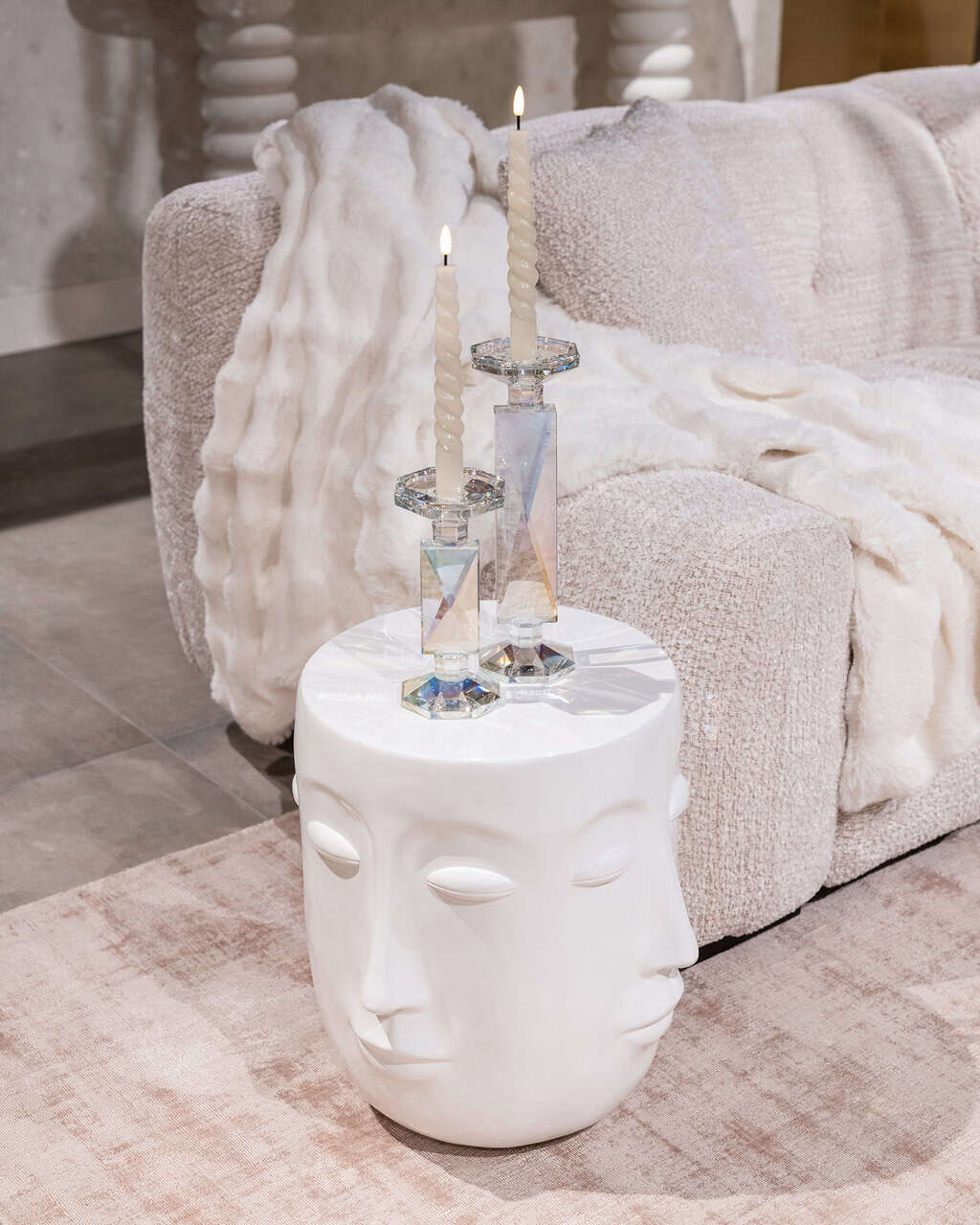 Mesa auxiliar Christy blanca