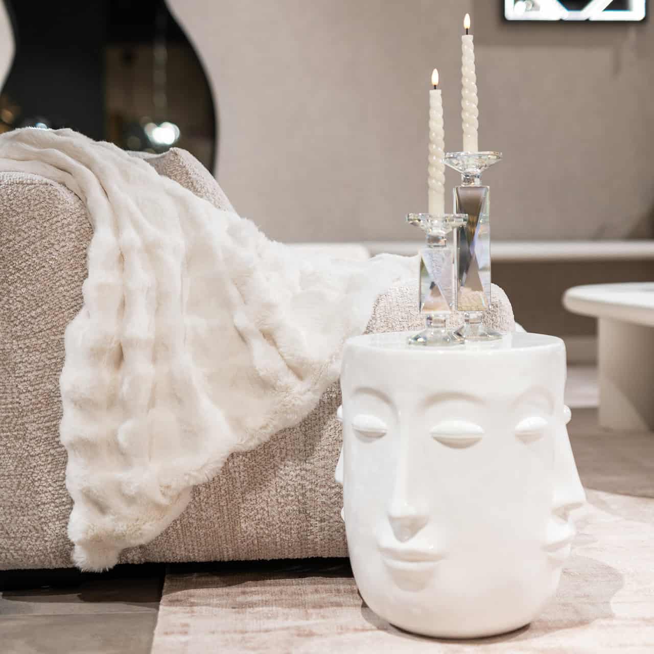 Mesa auxiliar Christy blanca