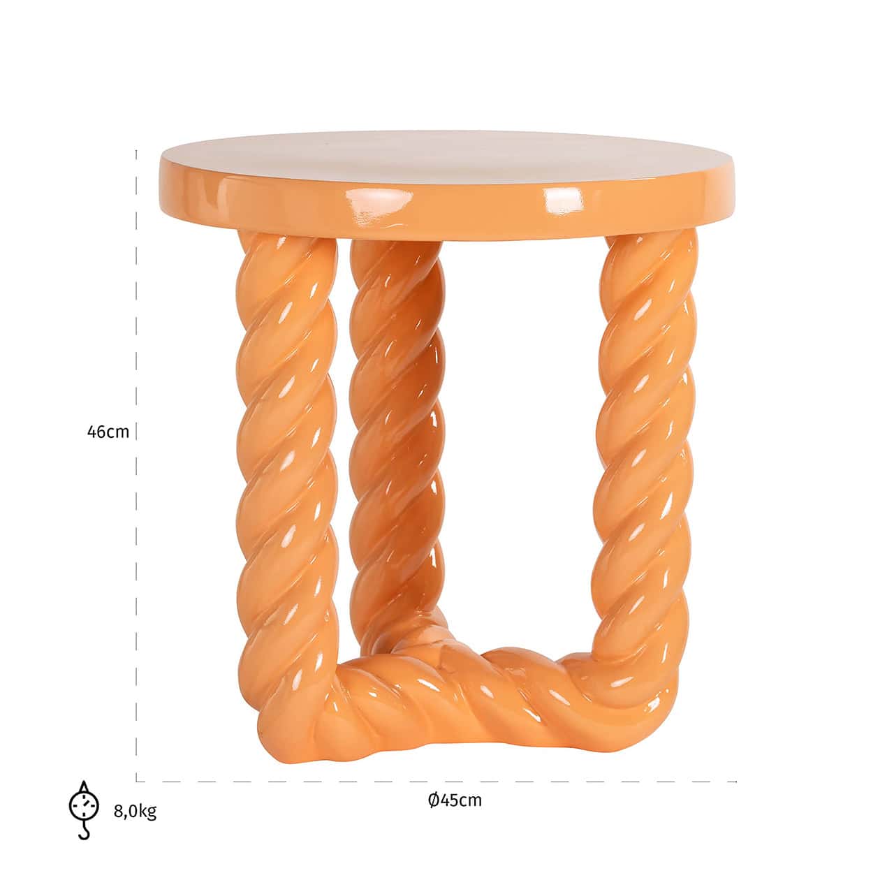 Mesa auxiliar Rosly naranja