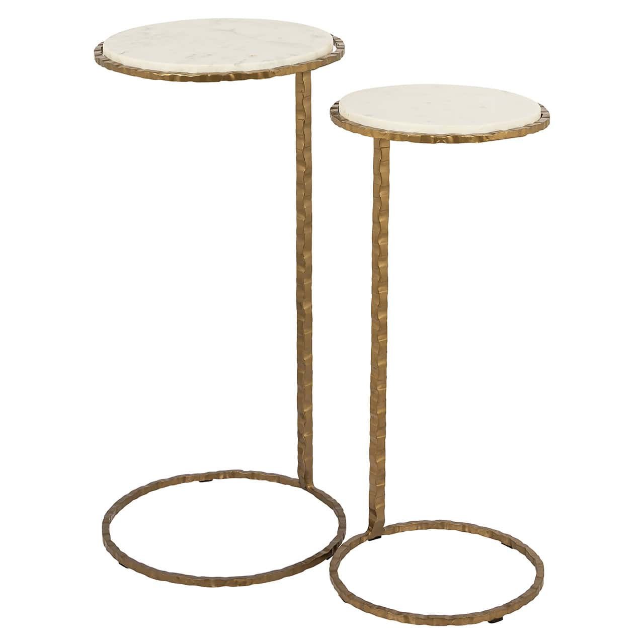 Mesa auxiliar Scofield, juego de 2 (dorada)