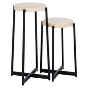 Mesa auxiliar Dillinger, juego de 2 (beige)