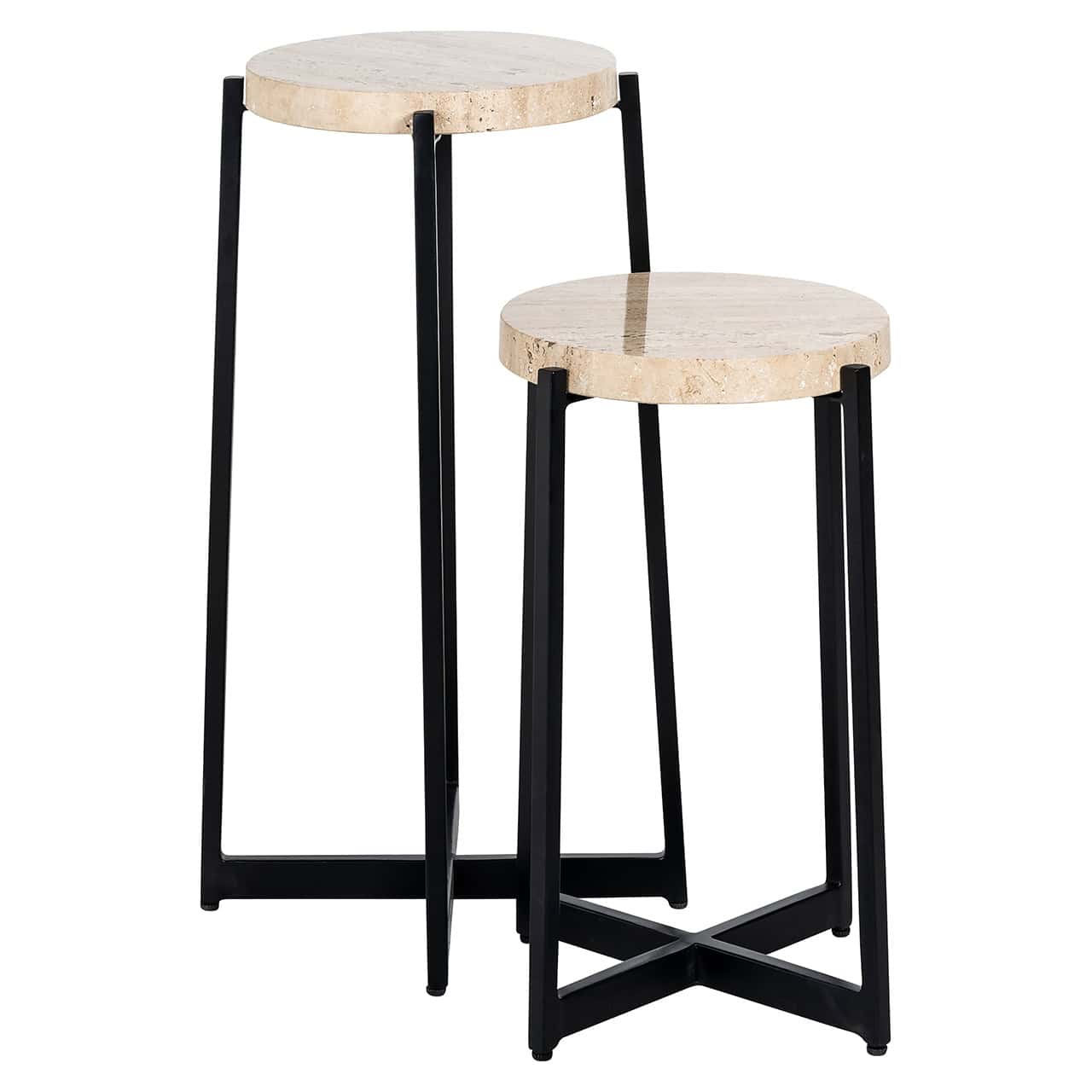 Mesa auxiliar Dillinger, juego de 2 (beige)