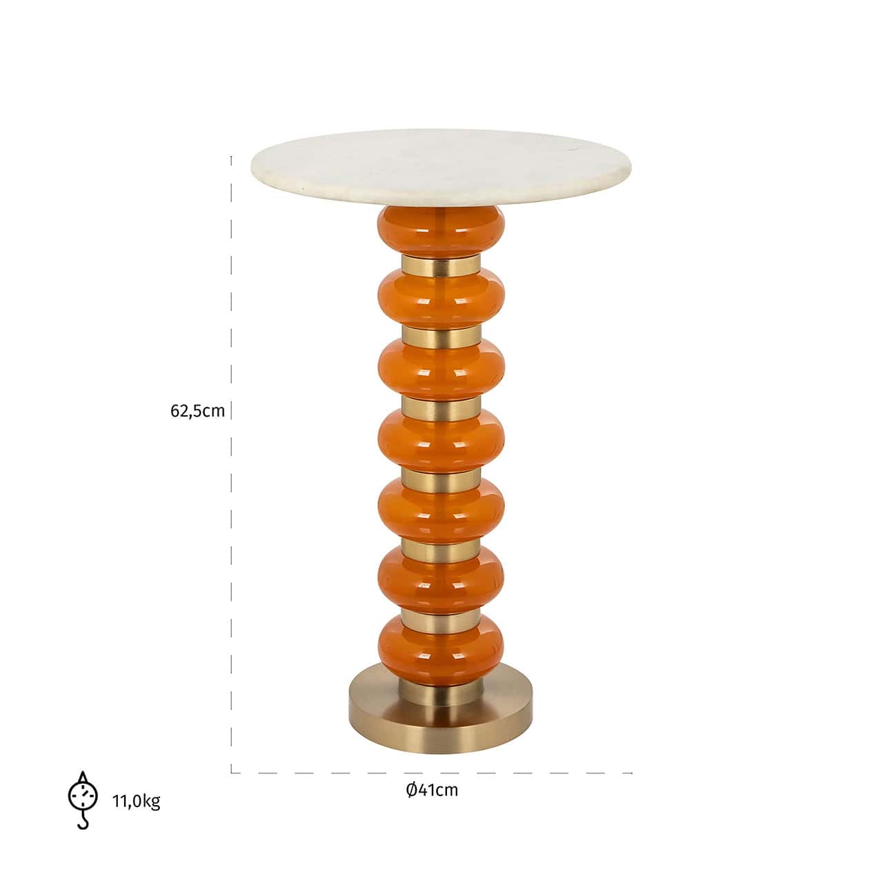 Mesa auxiliar Barbara naranja (Naranja)