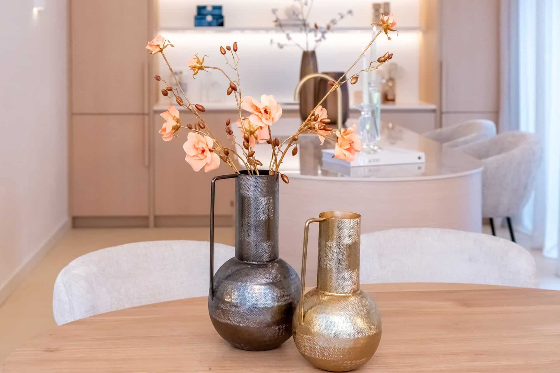 Jarrón Leia pequeño dorado (Oro)