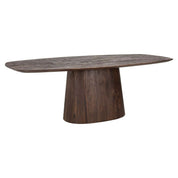 Mesa de comedor Alix danesa ovalada de 230 cm (marrón oscuro)