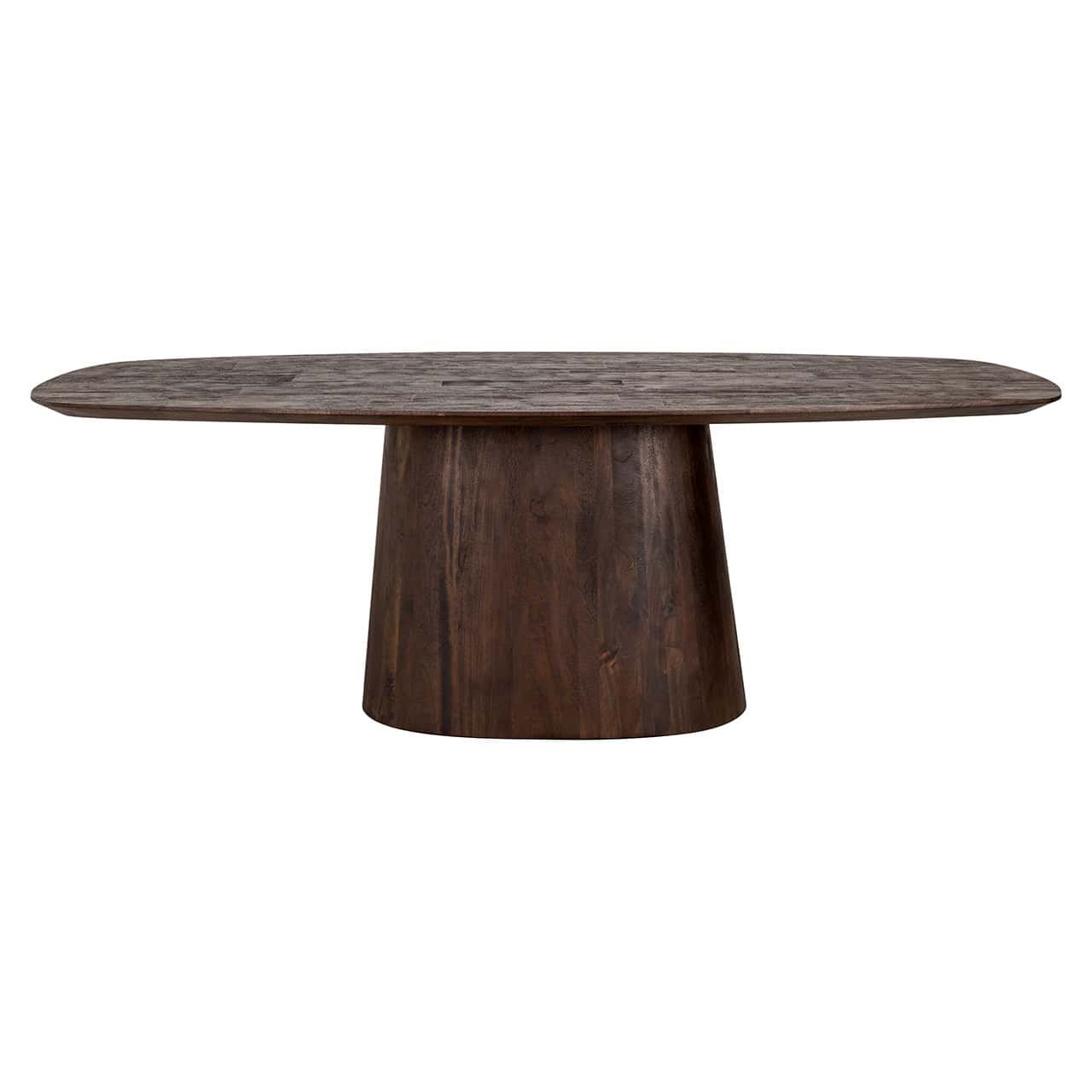 Mesa de comedor Alix danesa ovalada de 230 cm (marrón oscuro)