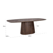 Mesa de comedor Alix danesa ovalada de 230 cm (marrón oscuro)
