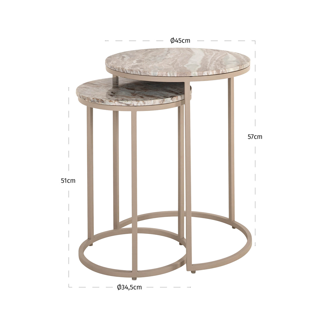 End table Fairfax clay (Set of 2)