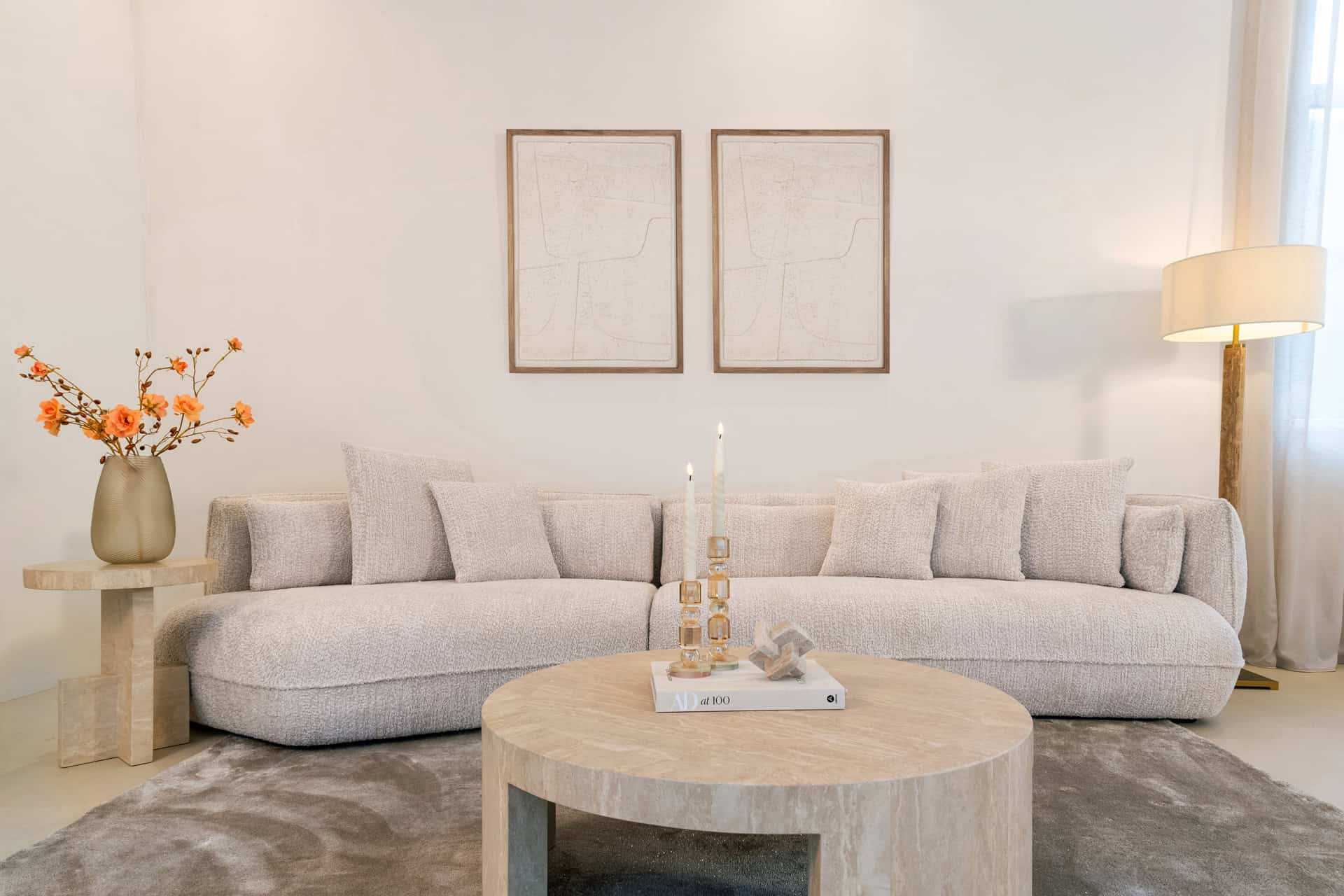 End table Biltmore italian travertine (Beige)