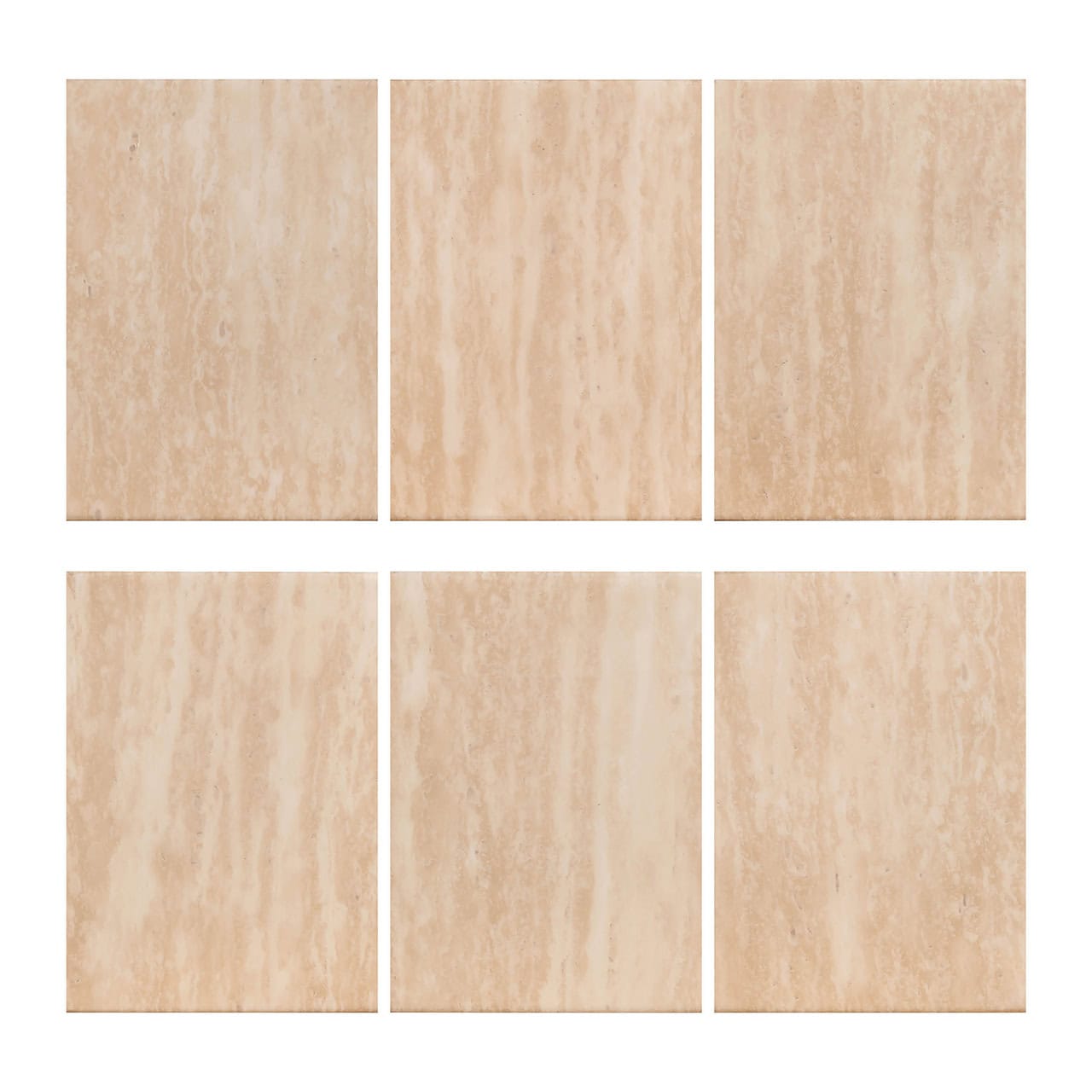 Mesa de centro Fictus, juego de 2, imitación travertino (beige)