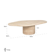 Mesa de centro Fictus 130 imitación travertino (beige)