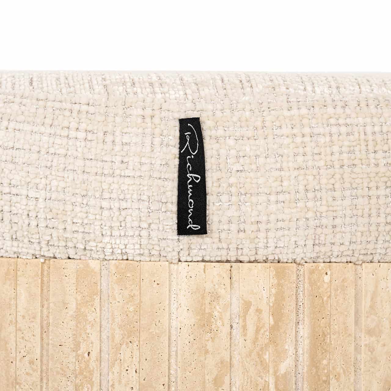 Pouffe Gallice natural beige travertine (Beige)