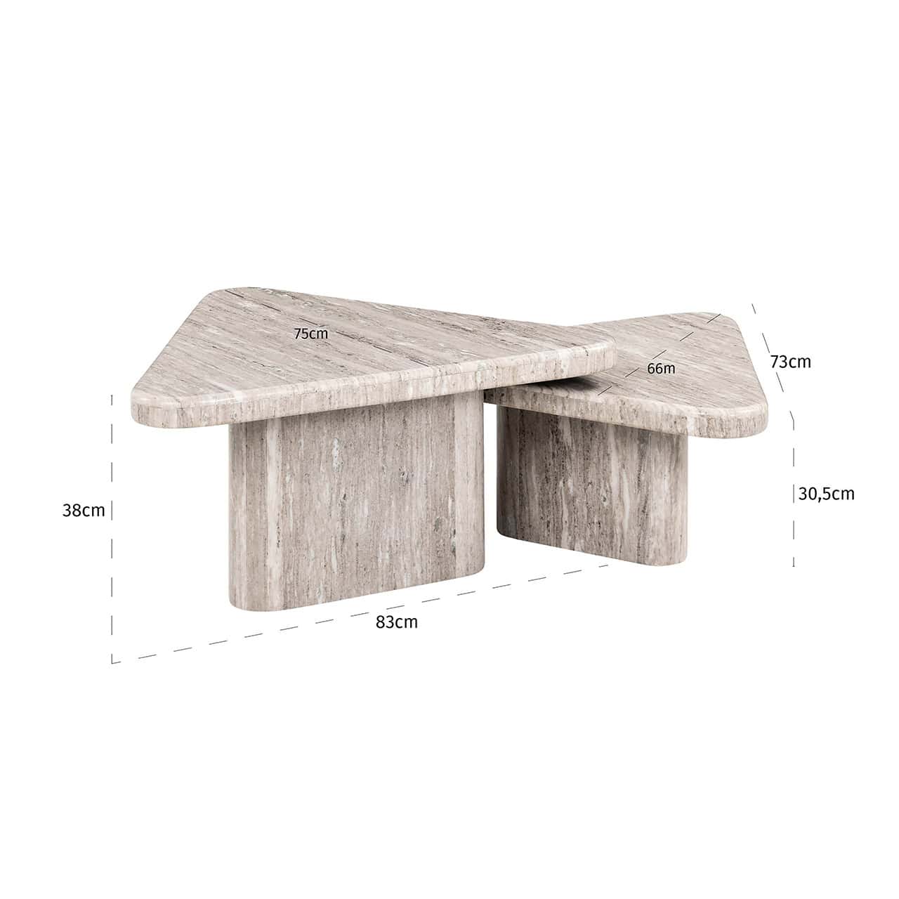 Mesa de centro Dwayne, juego de 2 (arena)