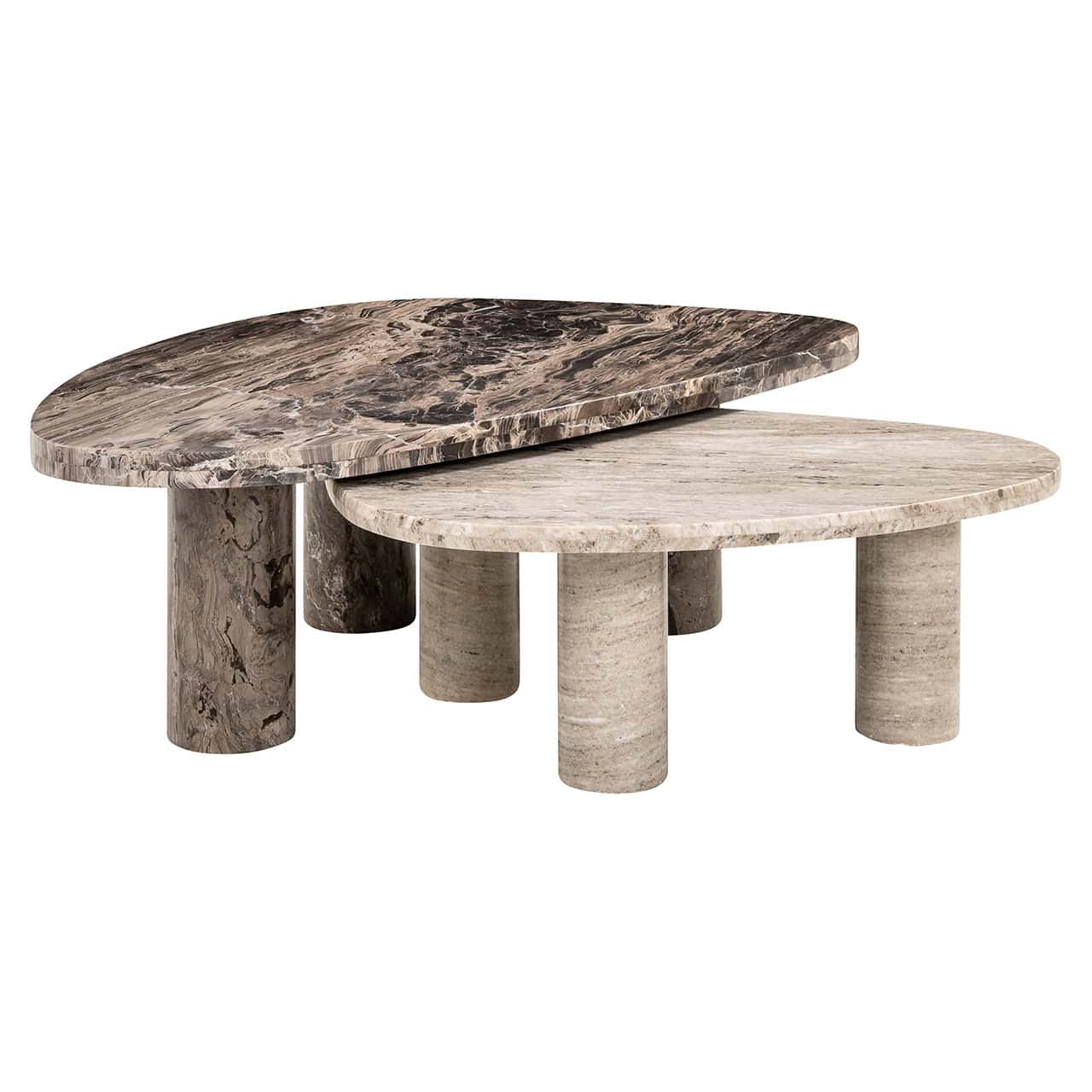 Mesa de centro Nazario juego de 2 (Marrón)