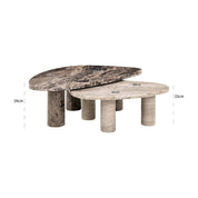 Mesa de centro Nazario juego de 2 (Marrón)