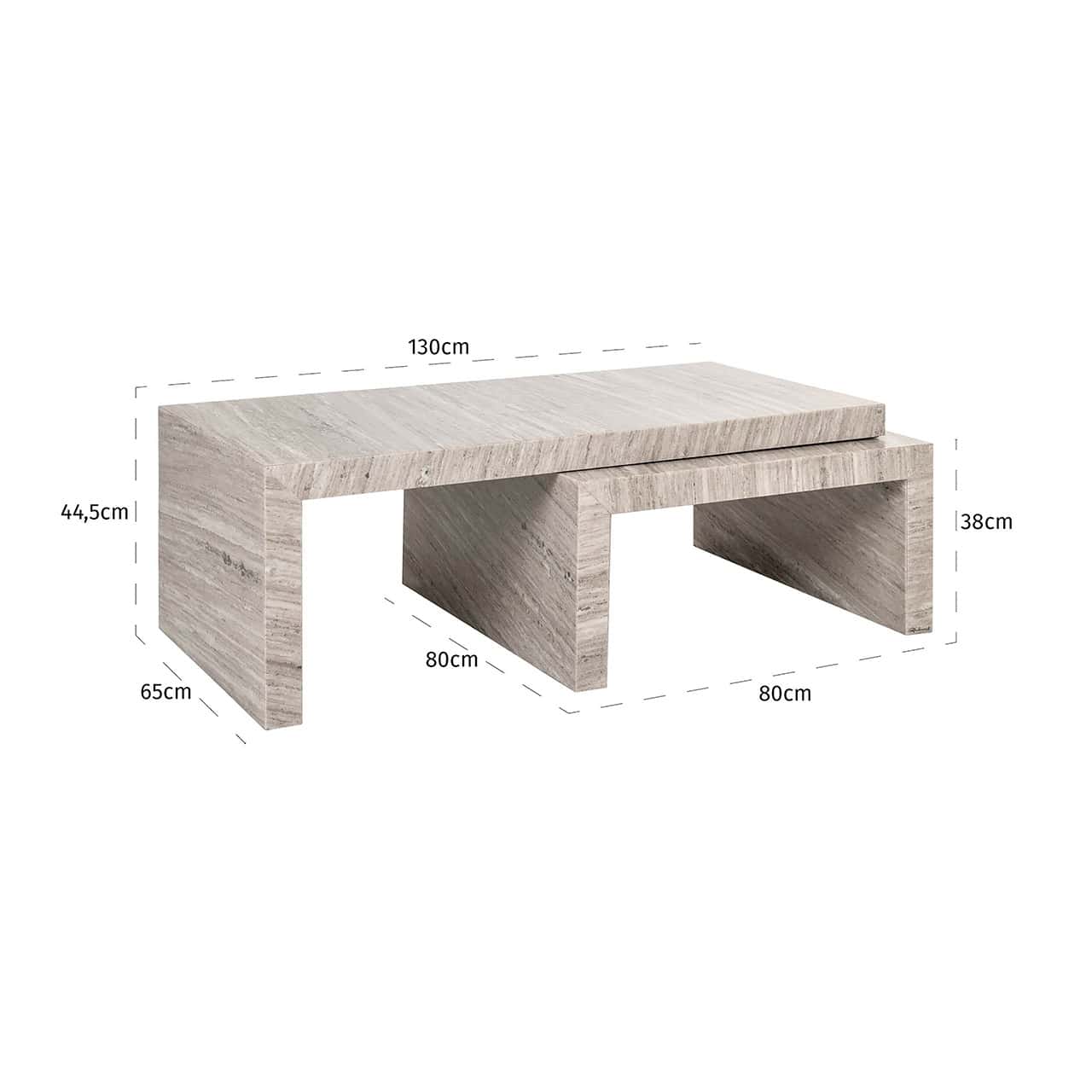 Mesa de centro Novaz juego de 2 (Arena)