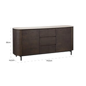 Sideboard Ritz 2-doors 3-drawers (Brown)