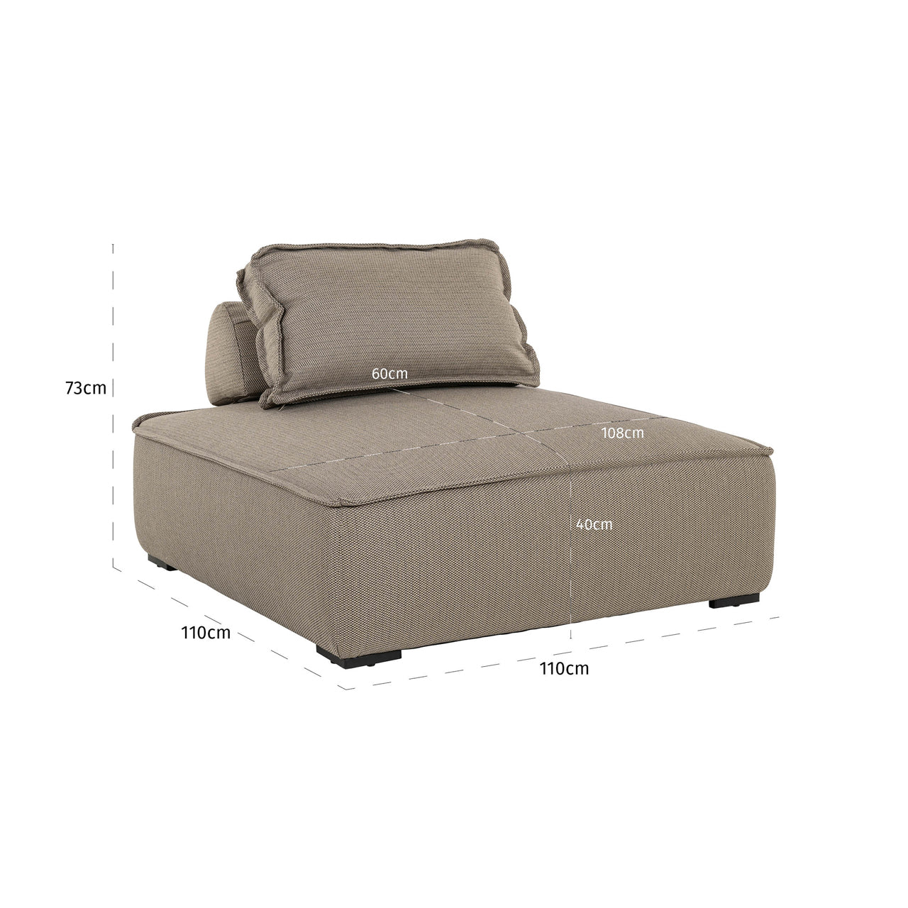 Outdoor lounge chair Jondal taupe