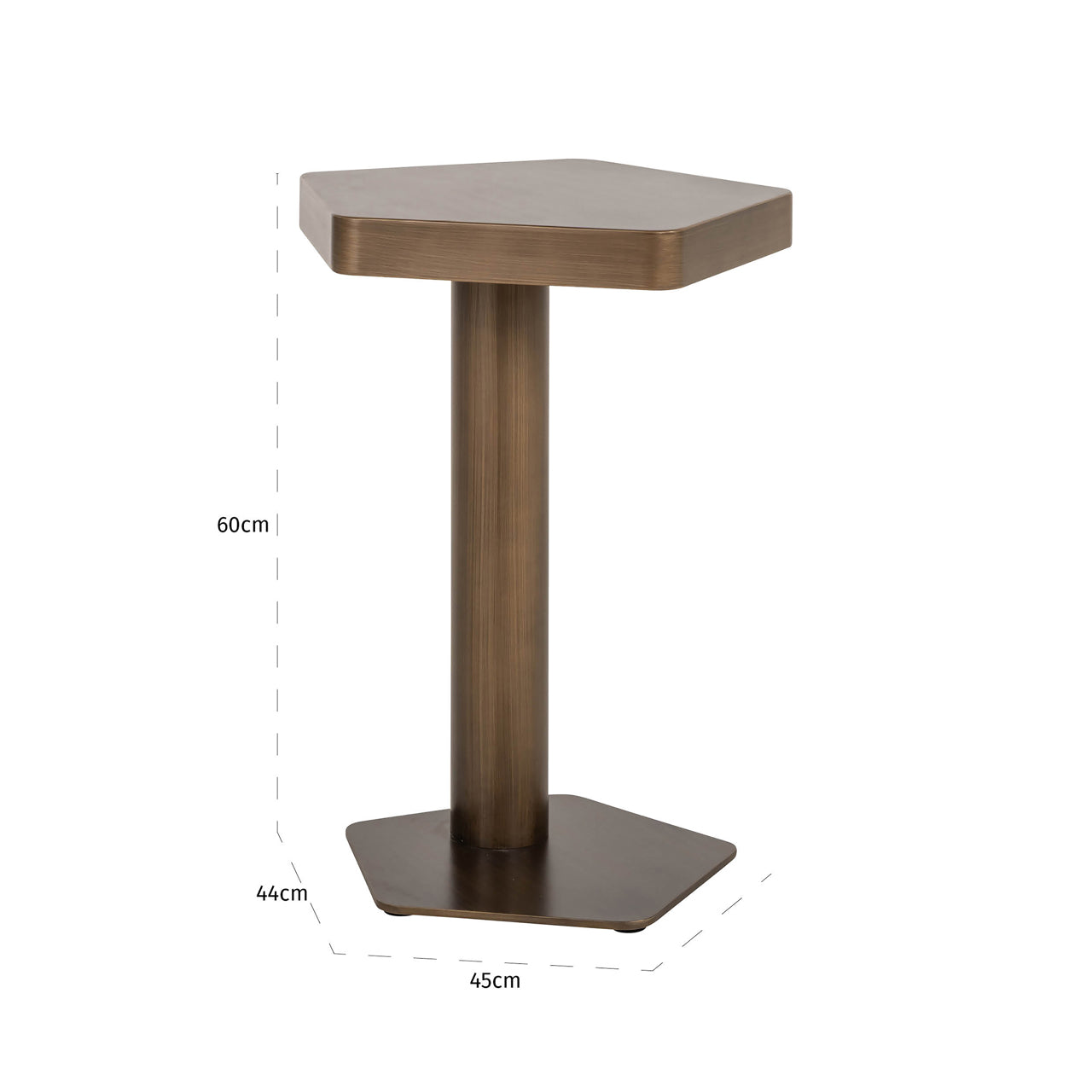 Sofa side table Hexa brushed gold
