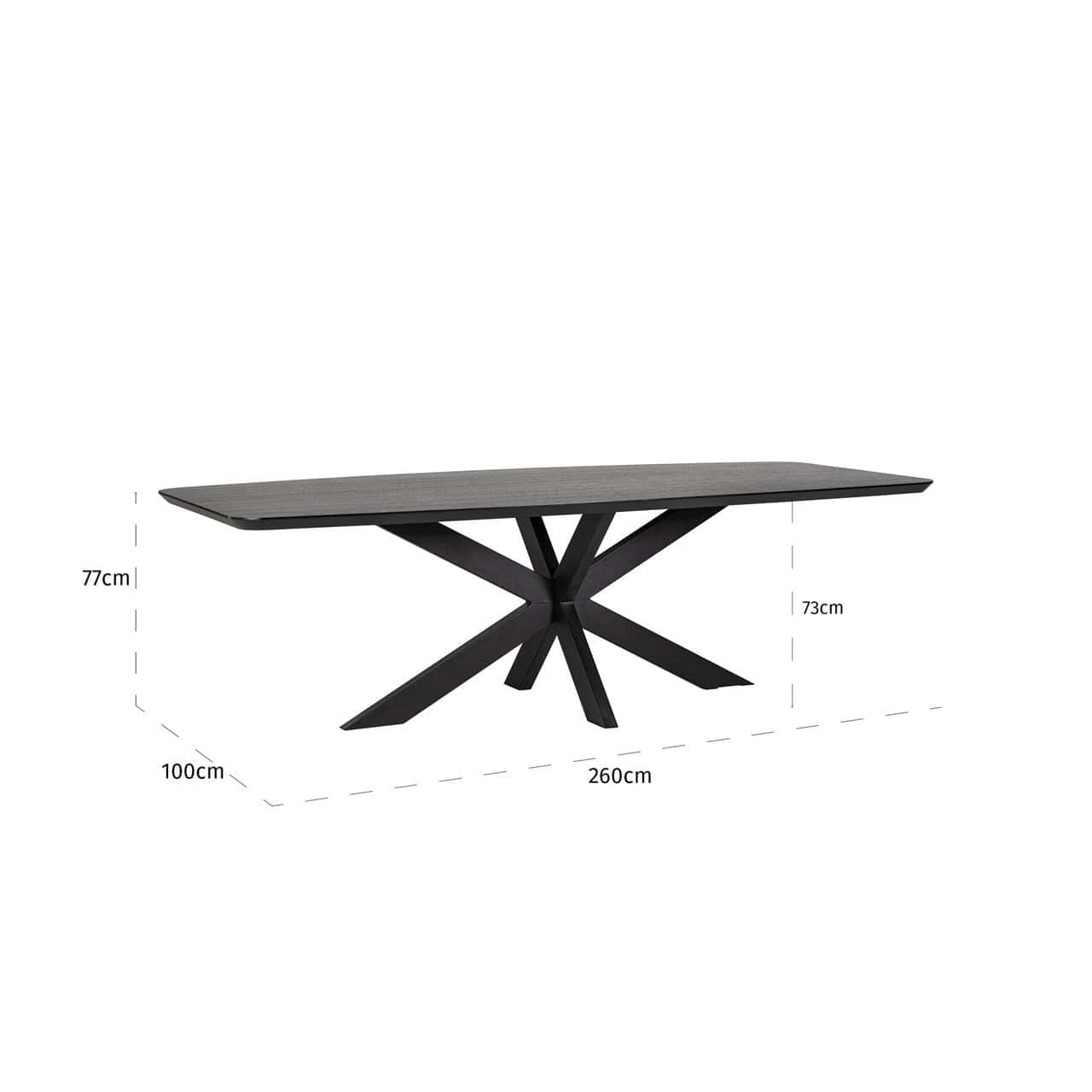 Mesa de comedor Bonvoy negra 260 (Negro)