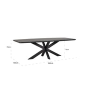 Mesa de comedor Bonvoy negra 260 (Negro)
