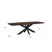 Mesa de comedor Bonvoy marrón 260 (Marrón)