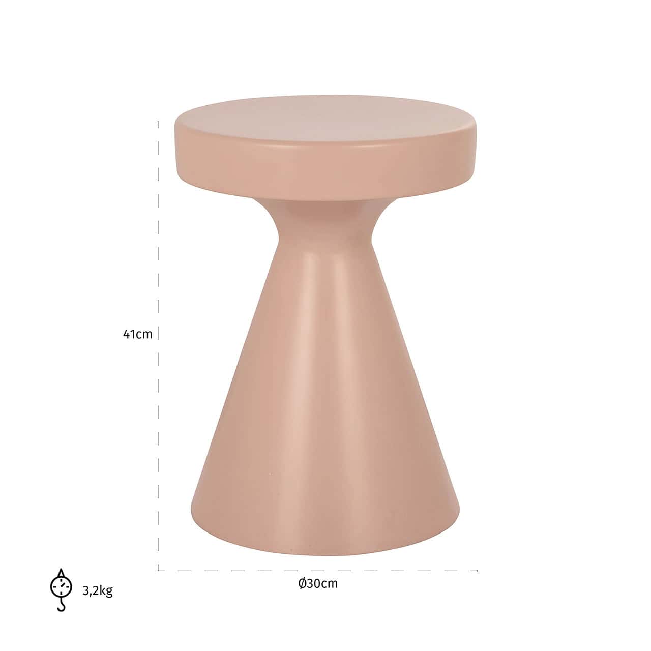 Bijzettafel Kimble roze klein 30Ø (Rosa)