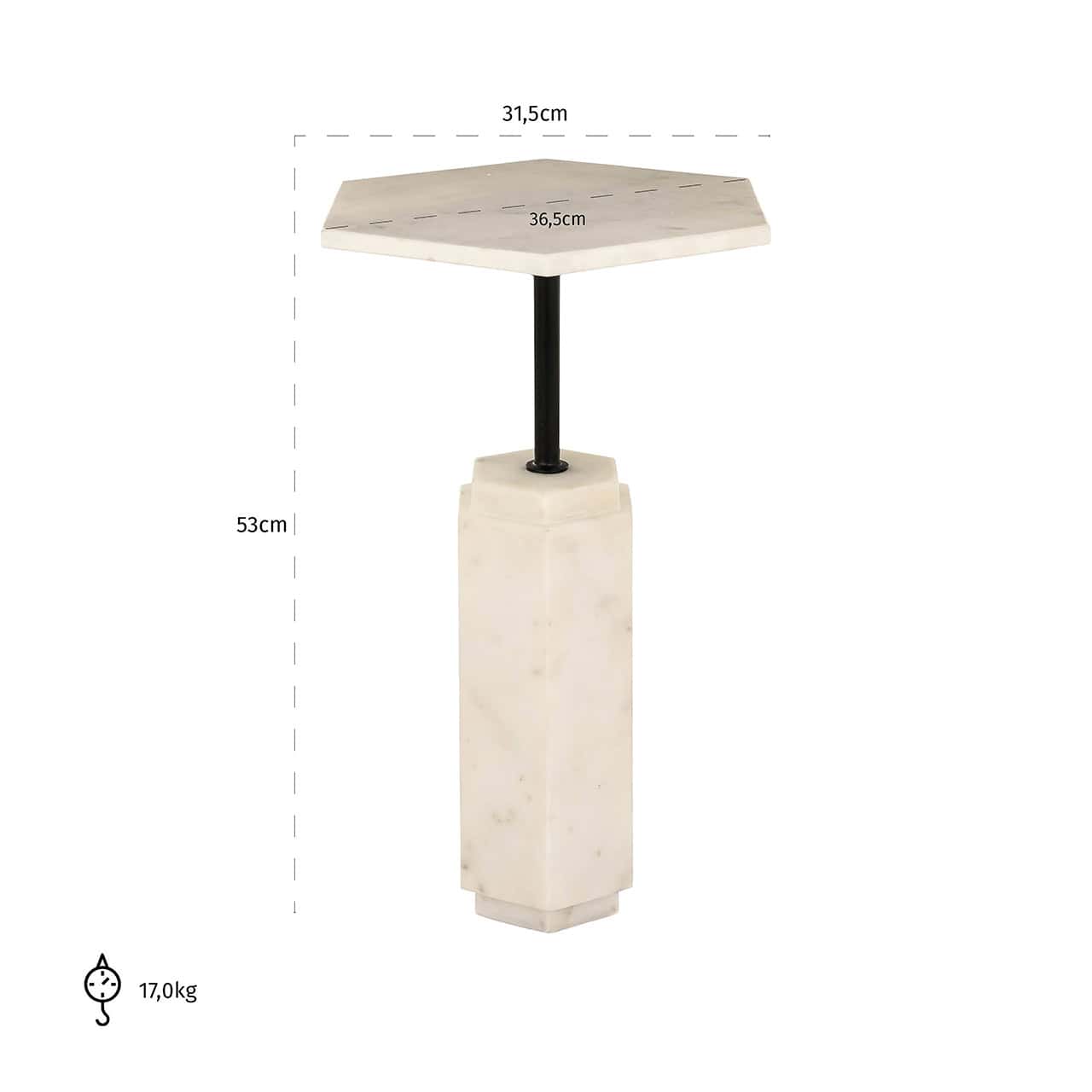 Mesa auxiliar Lilitha (Negro/blanco)