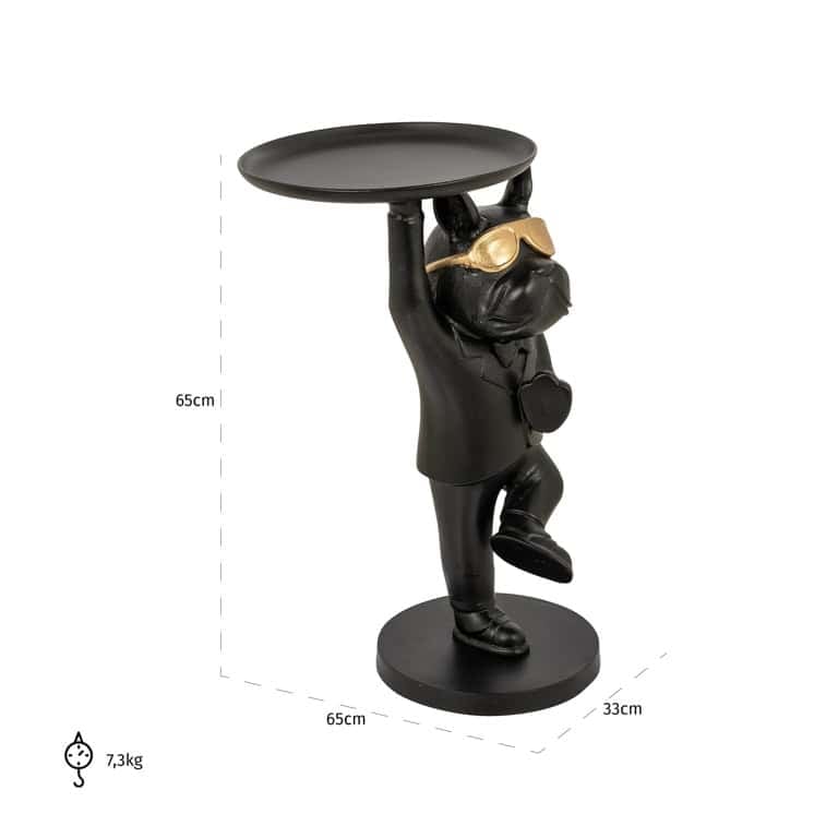 Mesa auxiliar Bullie (Negro/dorado)