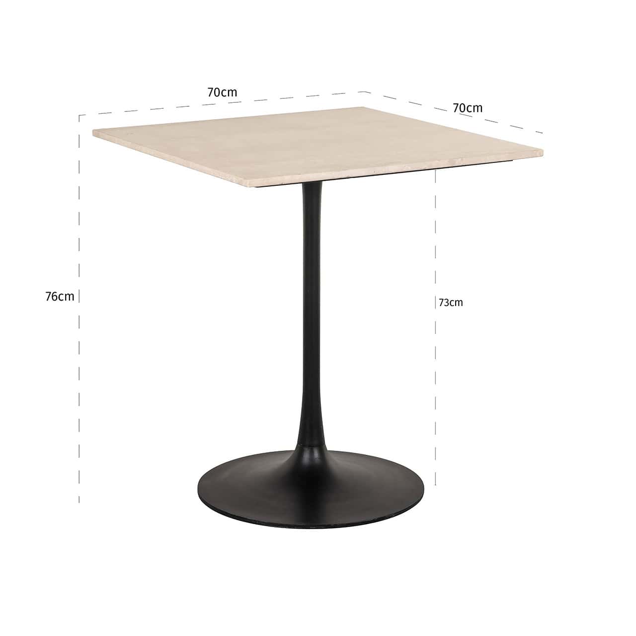 Mesa de bistró Tavolo cuadrada (Beige)