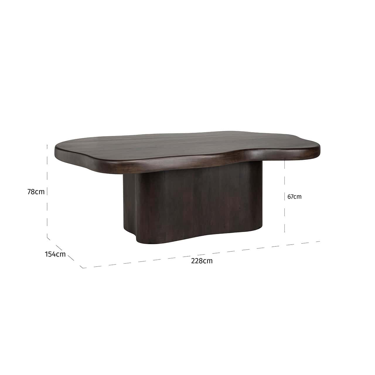 Mesa de comedor Sherman orgánica 230x139 (Marrón)